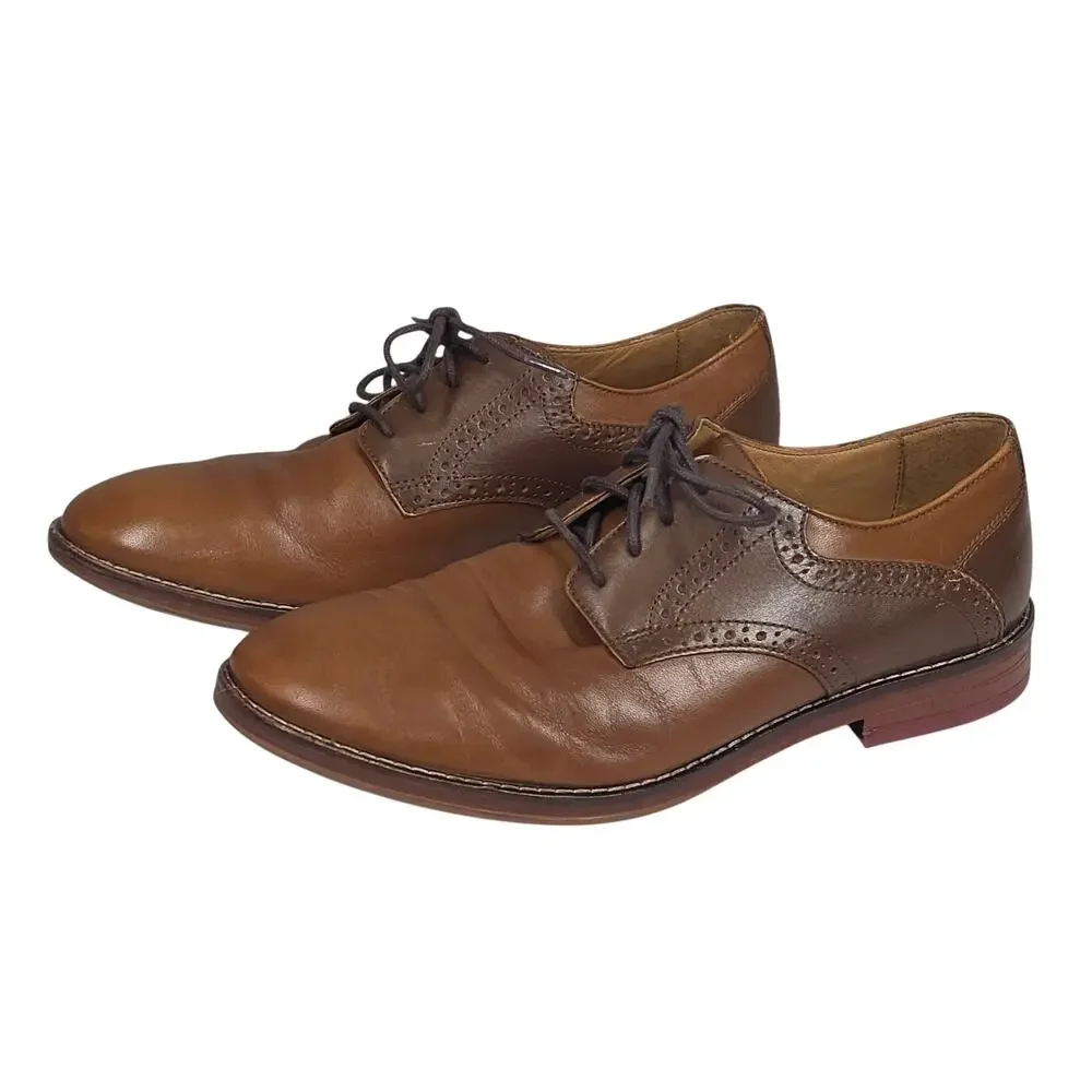 JOHNSTON & MURPHY CLASSIC BOY’S BROWN GENUINE LEATHER DRESS SHOES – SIZE 5M YTH
